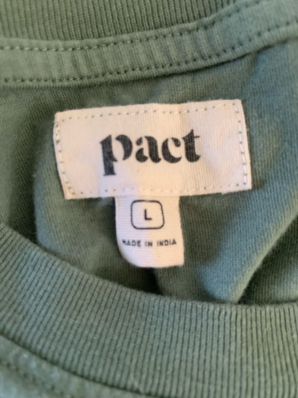 Pact Tee Dress Women’s Size L Dark Forest Softspun Organic Cotton Casual Pocket - Picture 6 of 11